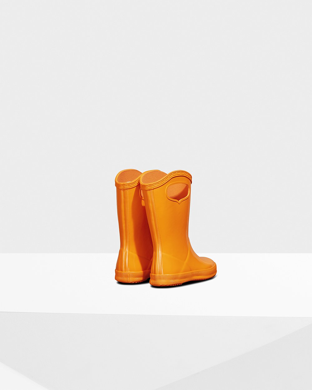 Kids Hunter Original First Classic Grab Handle Gloss - Rain Boots Orange - 3426-HZTGL